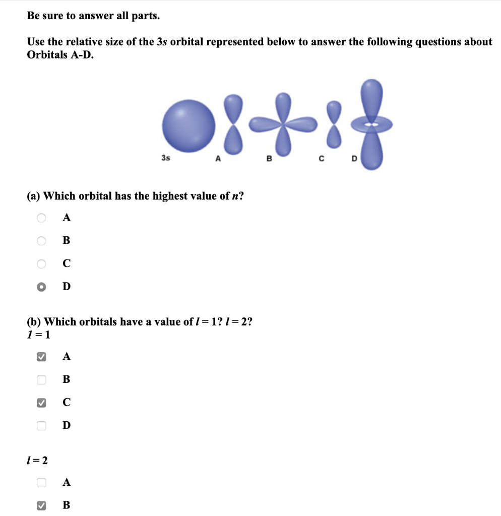 Solved Be sure to answer all parts. Use the relative size of | Chegg.com