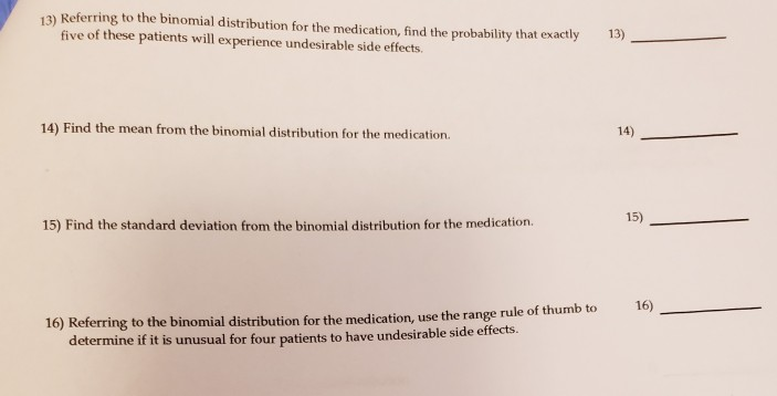 Solved Use the binomial distribution below to answer the | Chegg.com