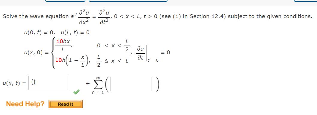 Solved Solve The Wave Equation A2∂x2∂2u ∂t2∂2u 00 See 1