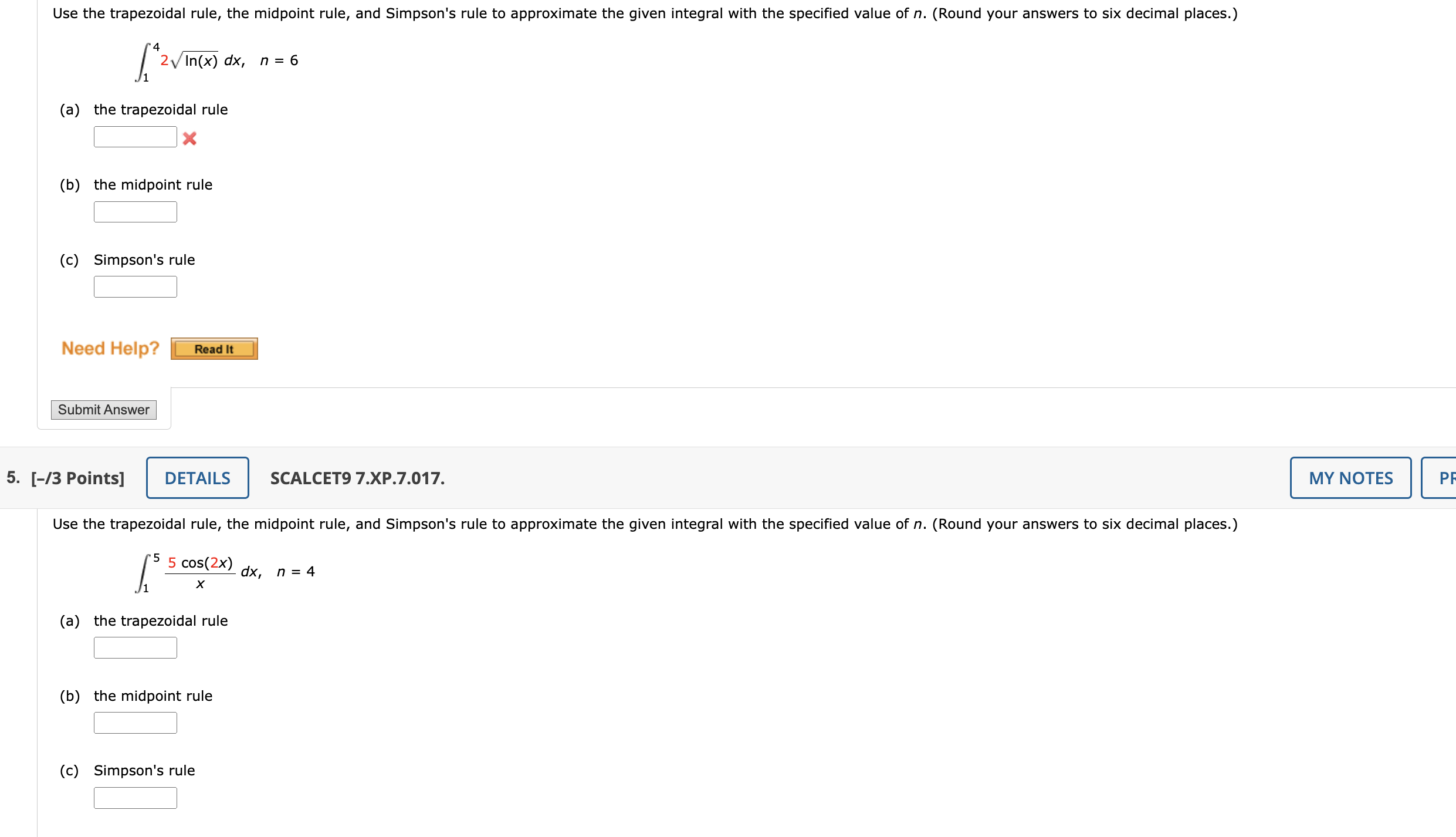 Solved Use the trapezoidal rule, the midpoint rule, and | Chegg.com