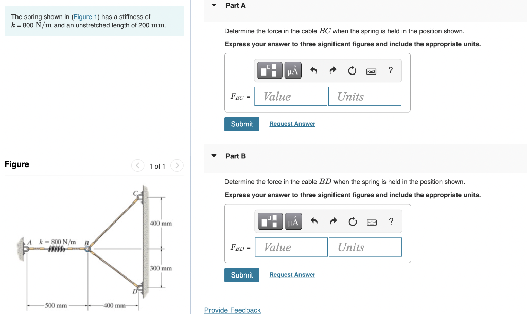 Solved Part A The spring shown in (Figure 1) has a stiffness | Chegg.com