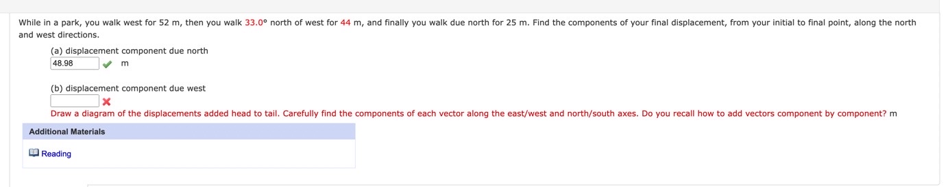 Solved and west directions. (a) disolacement component due | Chegg.com