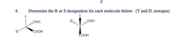 Solved Determine the R or S designation for each molecule | Chegg.com