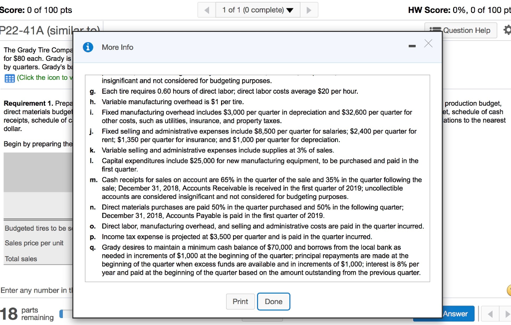 Solved The Grady Tire Company manufactures racing tires for