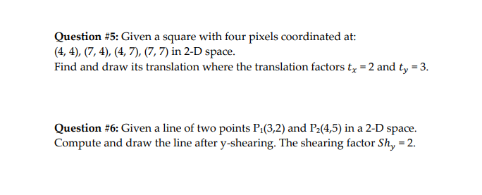 Solved Question #5: Given a square with four pixels | Chegg.com