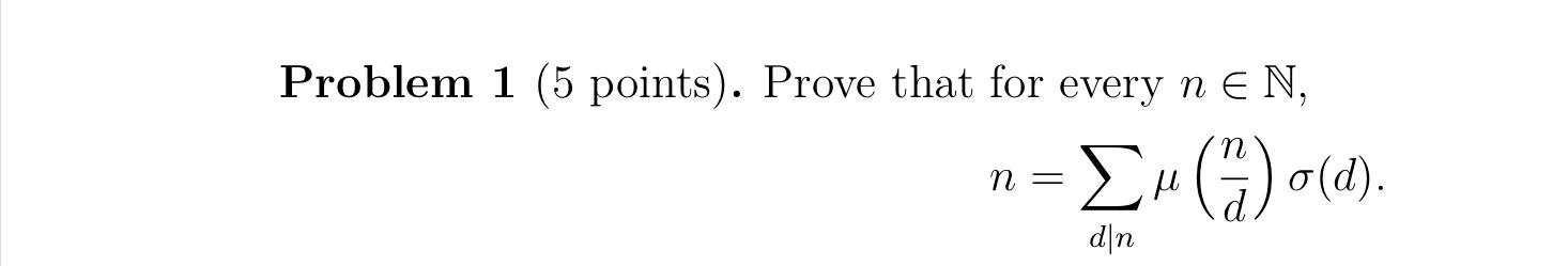 Solved Problem 1 (5 points). Prove that for every n∈N, | Chegg.com