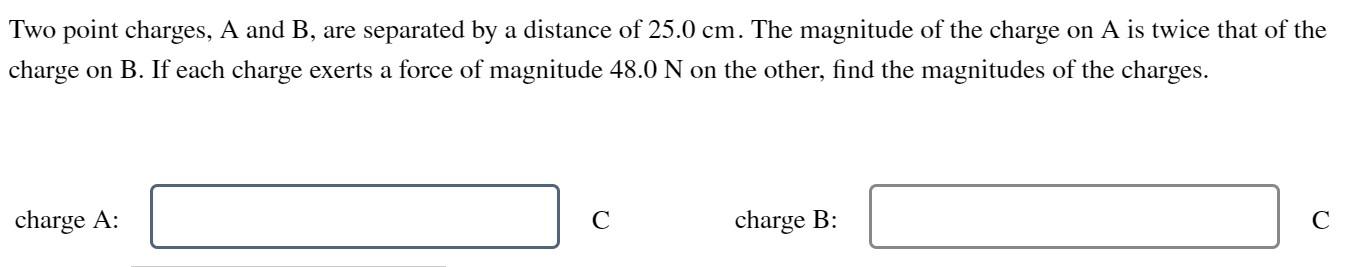 Solved Two Point Charges, A And B, Are Separated By A | Chegg.com