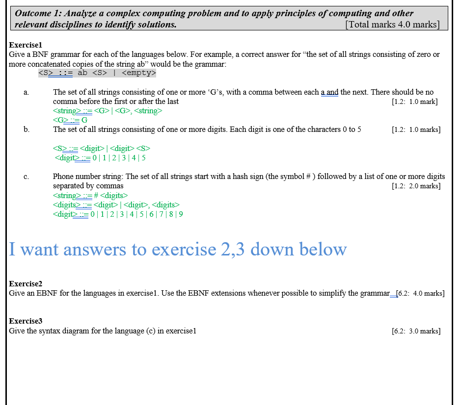 Solved ********** I want answers for exercise 2 and 3 the | Chegg.com