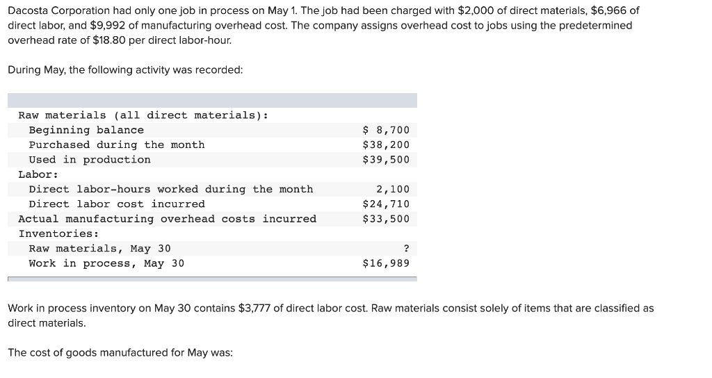 solved-dacosta-corporation-had-only-one-job-in-process-on-chegg