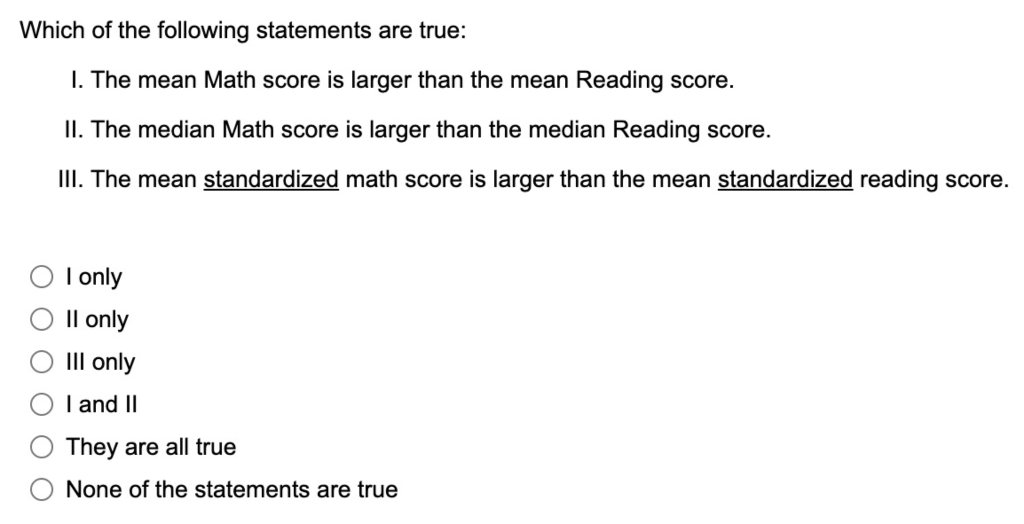 Solved The next 2 questions refer to the following | Chegg.com
