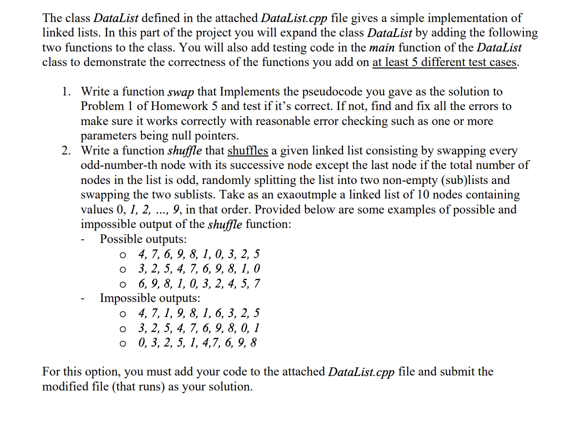 Solved DataList.cpp code in c++ #include #include | Chegg.com