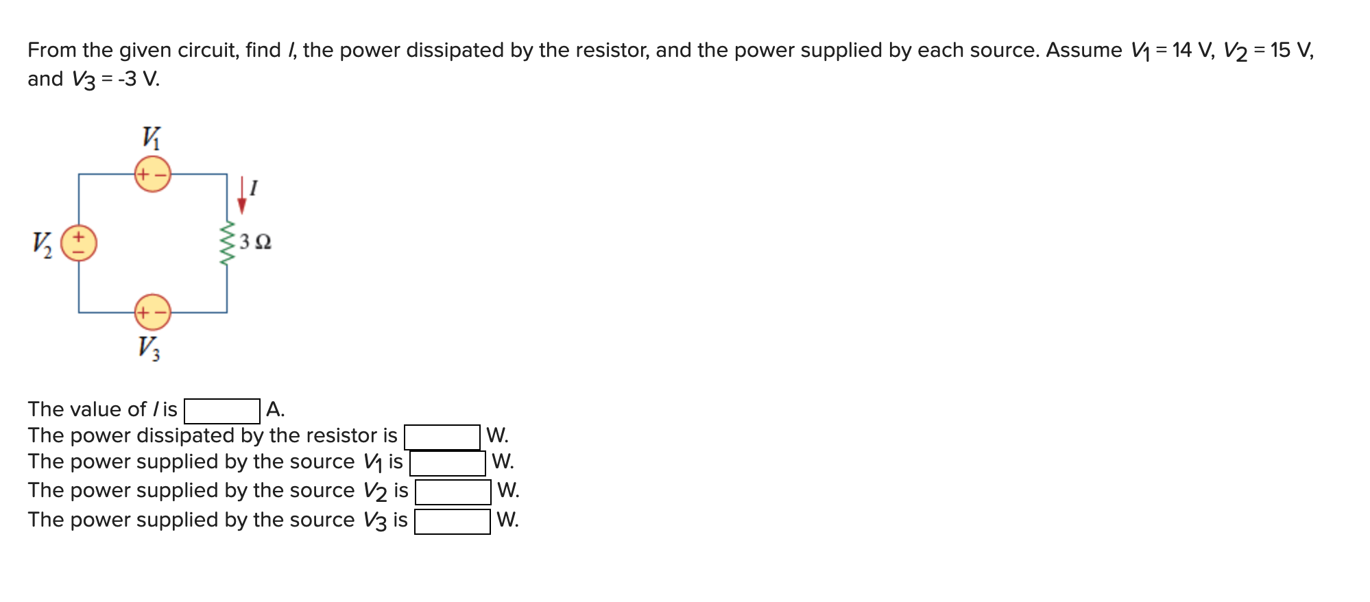 Solved From The Given Circuit, Find I, The Power Dissipated | Chegg.com