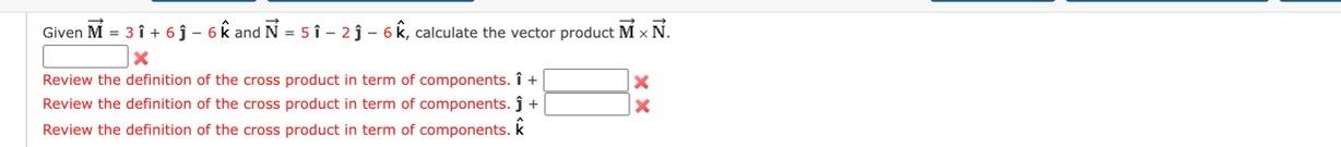 Solved Given M With Arrow 3 î 6 ĵ − 6 K And N With Arrow