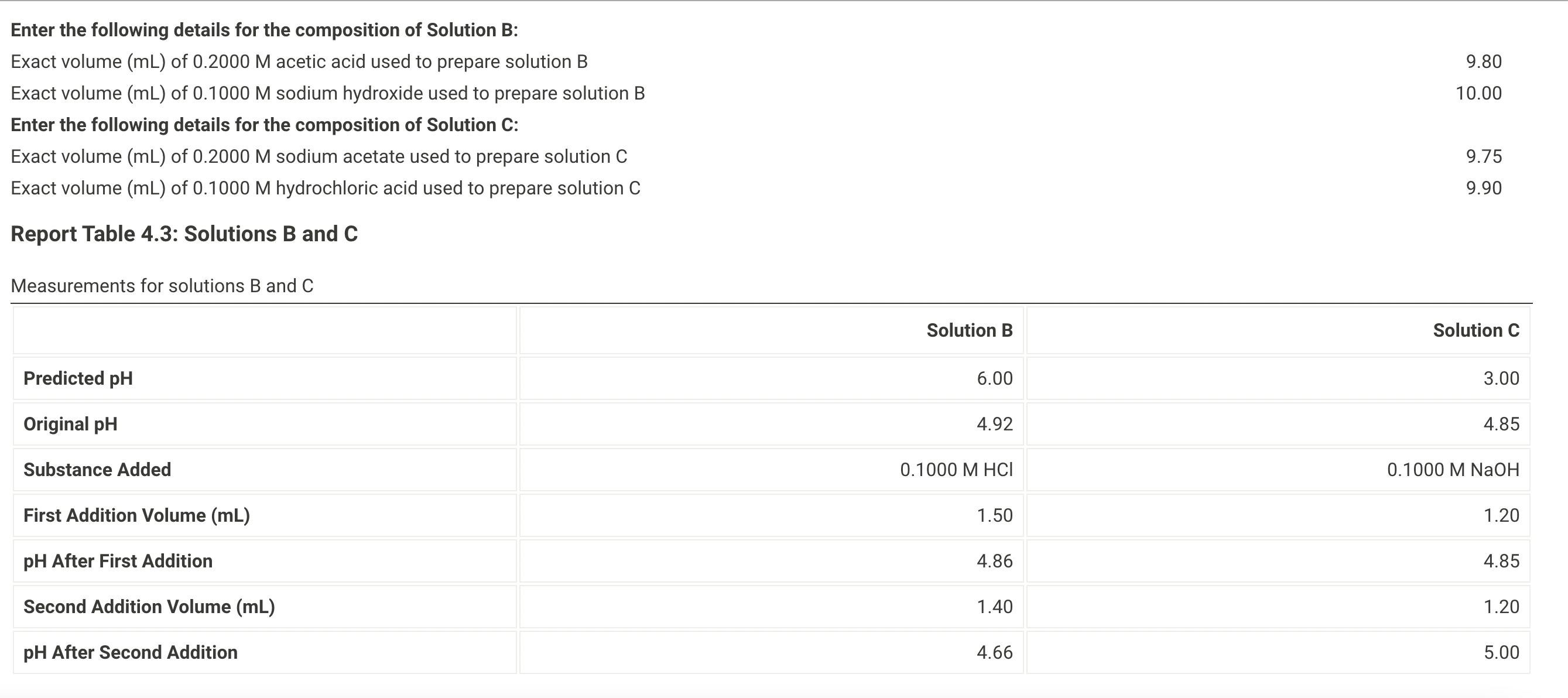 Solved Here Is The Data For Solution B And C. How Do I | Chegg.com