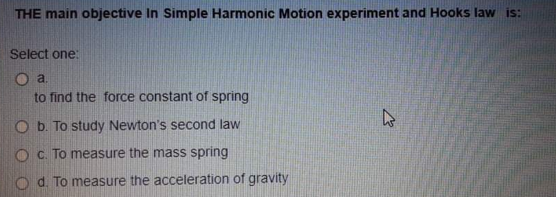 Solved THE main objective in Simple Harmonic Motion | Chegg.com