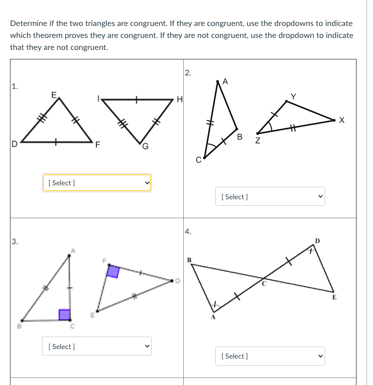 Solved Determine if the two triangles are congruent. If they | Chegg.com