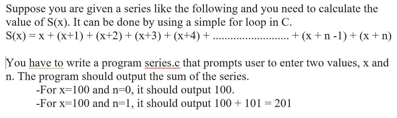 Solved Suppose You Are Given A Series Like The Following And | Chegg.com