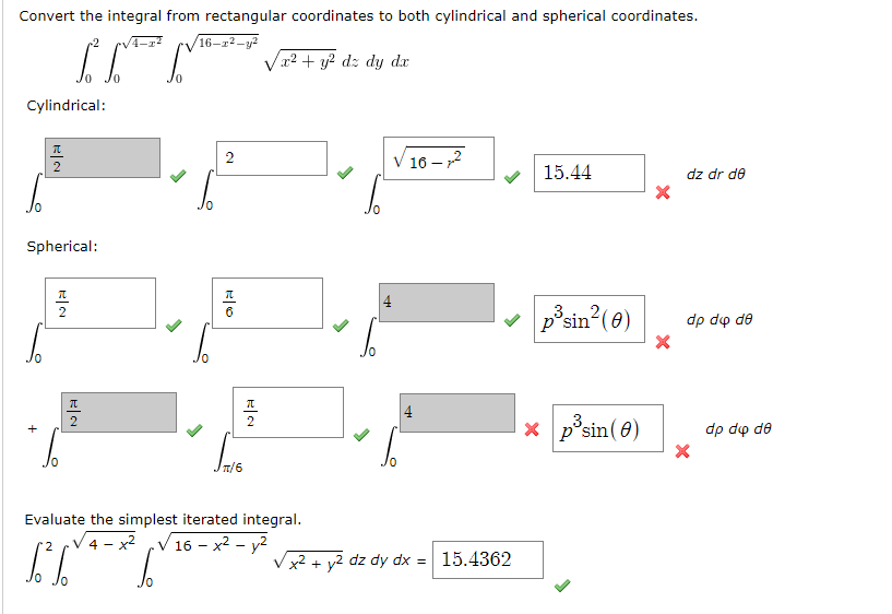 Solved Convert the integral from rectangular coordinates to | Chegg.com