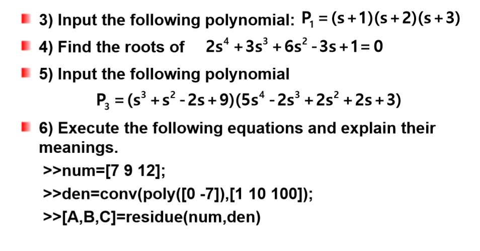Solved Matlab Exercise #3 Polynomials Mathematical | Chegg.com