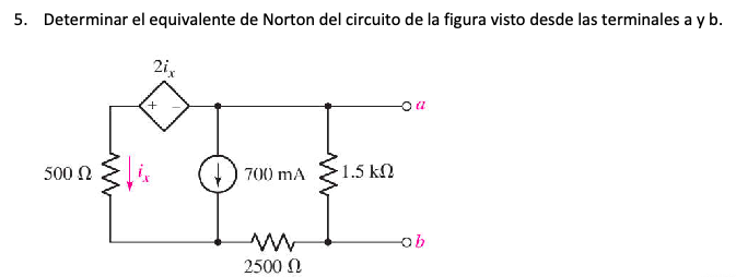 Solved Determinar el equivalente de Norton del circuito de | Chegg.com