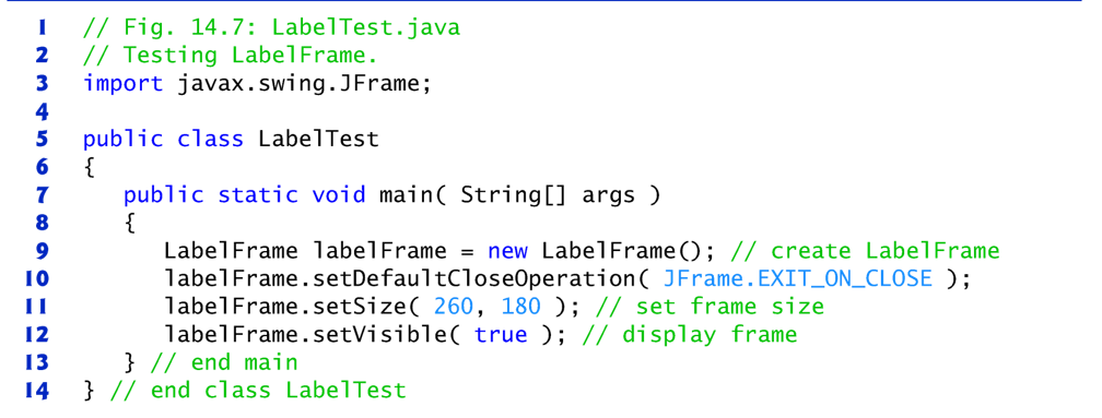 Solved 1 // Fig. 14.6: Label Frame.java 2 // Demonstrating | Chegg.com