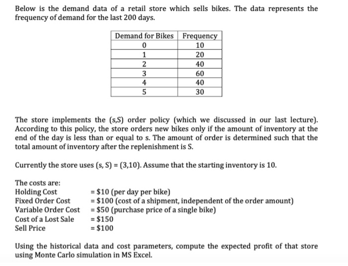 Solved These Are All The Given Information Monte Carlo S Chegg Com