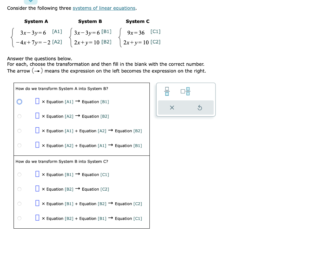 Solved Consider The Following Three Systems Of Linear | Chegg.com