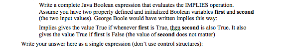 Solved Write a complete Java Boolean expression that | Chegg.com