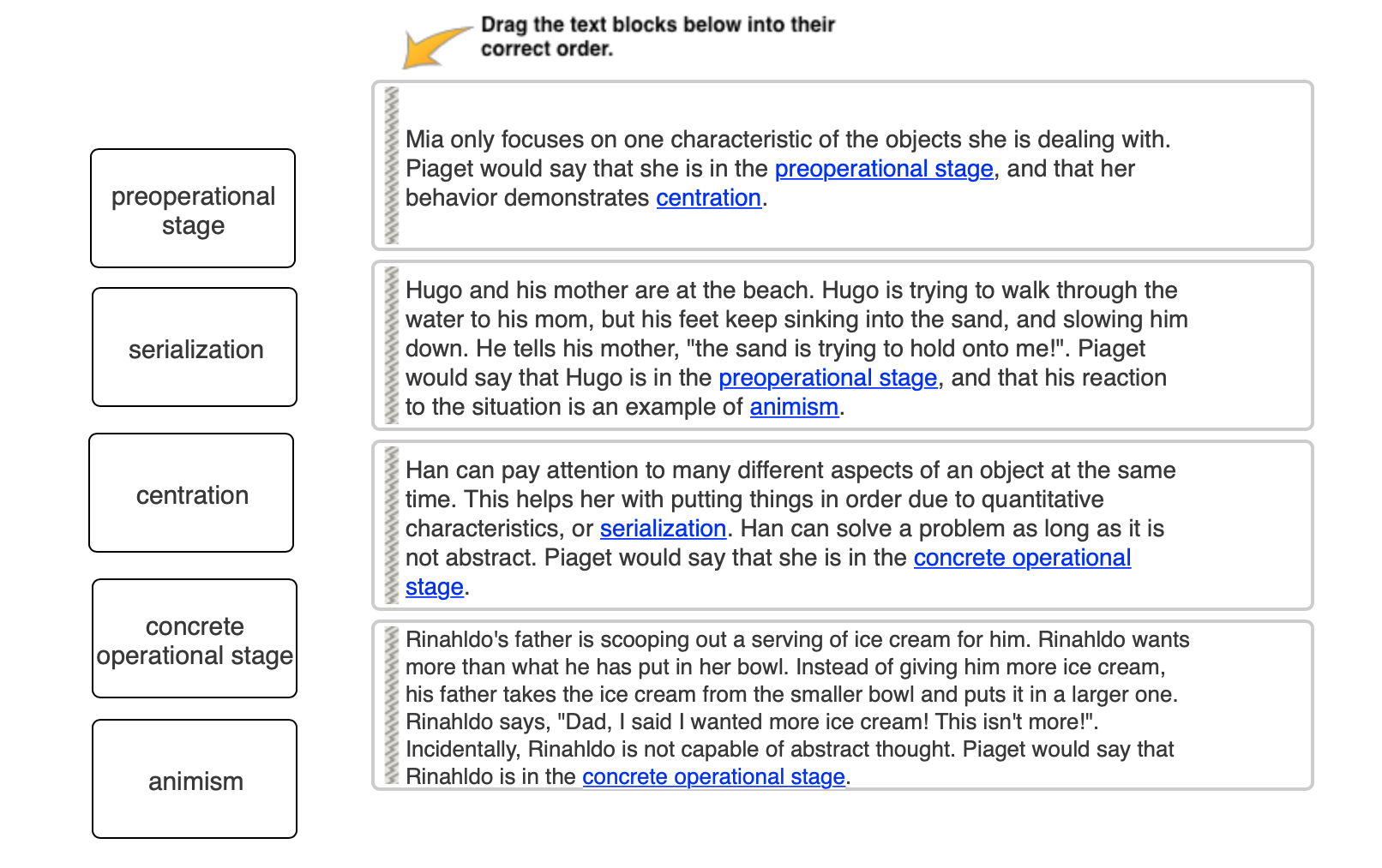 Solved Drag the text blocks below into their correct order