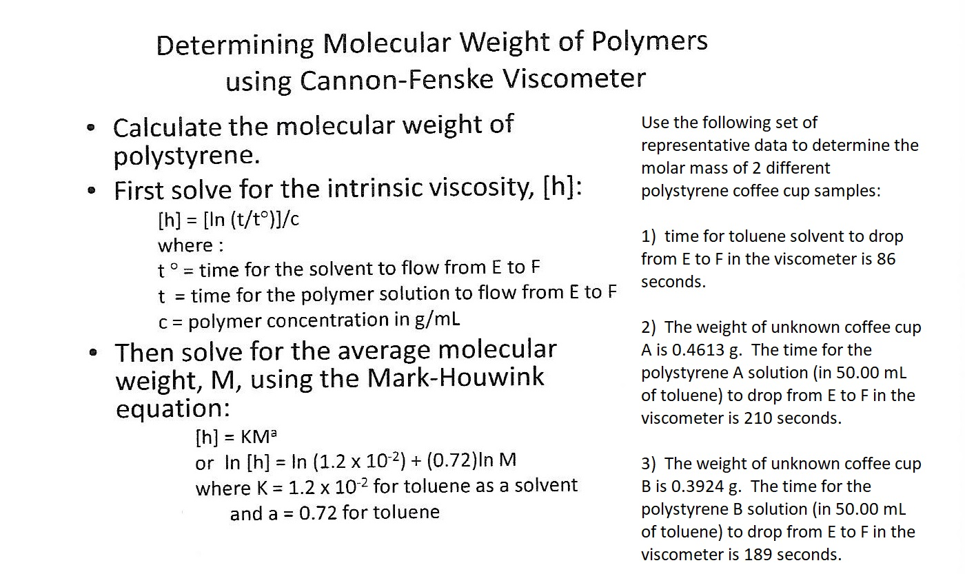 Solved Determining Molecular Weight of Polymers using