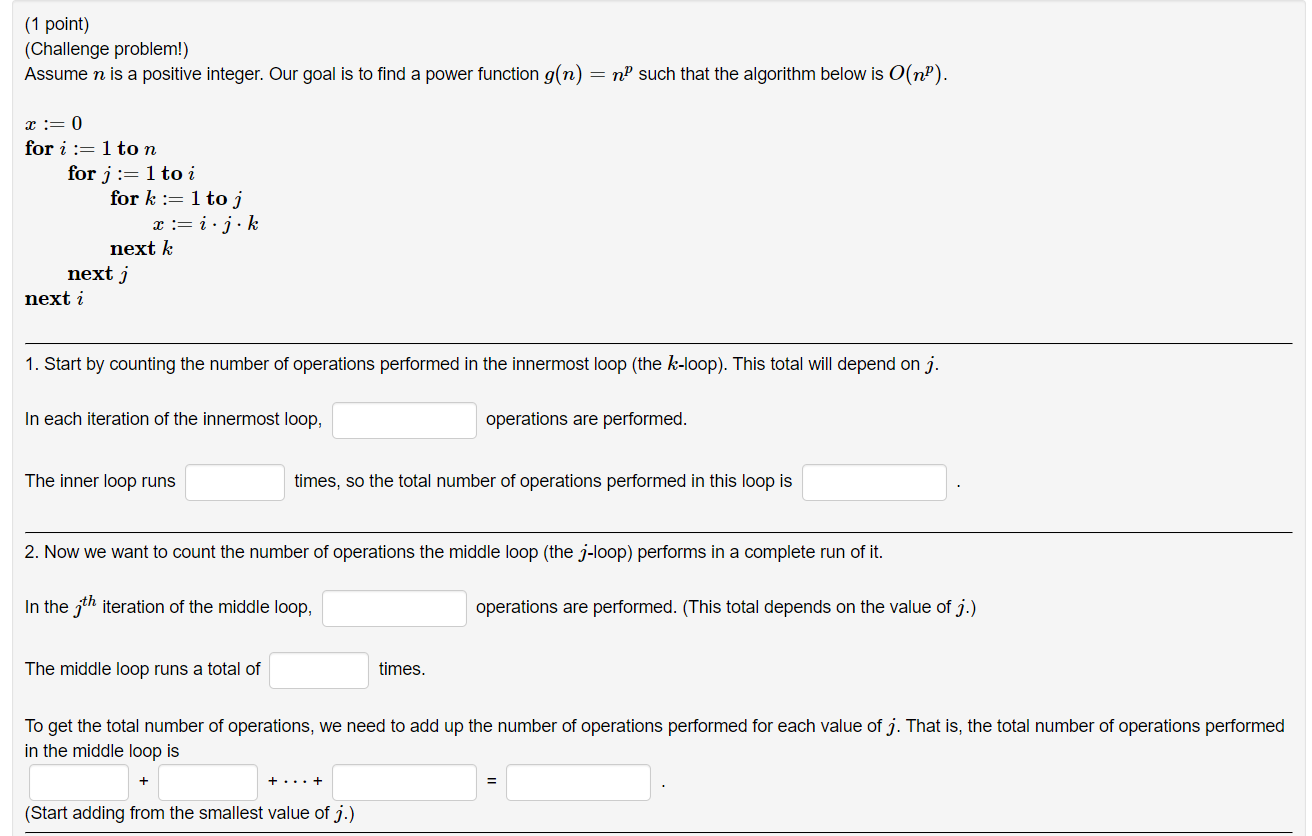 Solved (1 point) (Challenge problem!) Assume n is a positive | Chegg.com