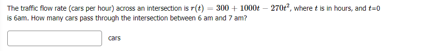 solved-the-traffic-flow-rate-cars-per-hour-across-an-chegg
