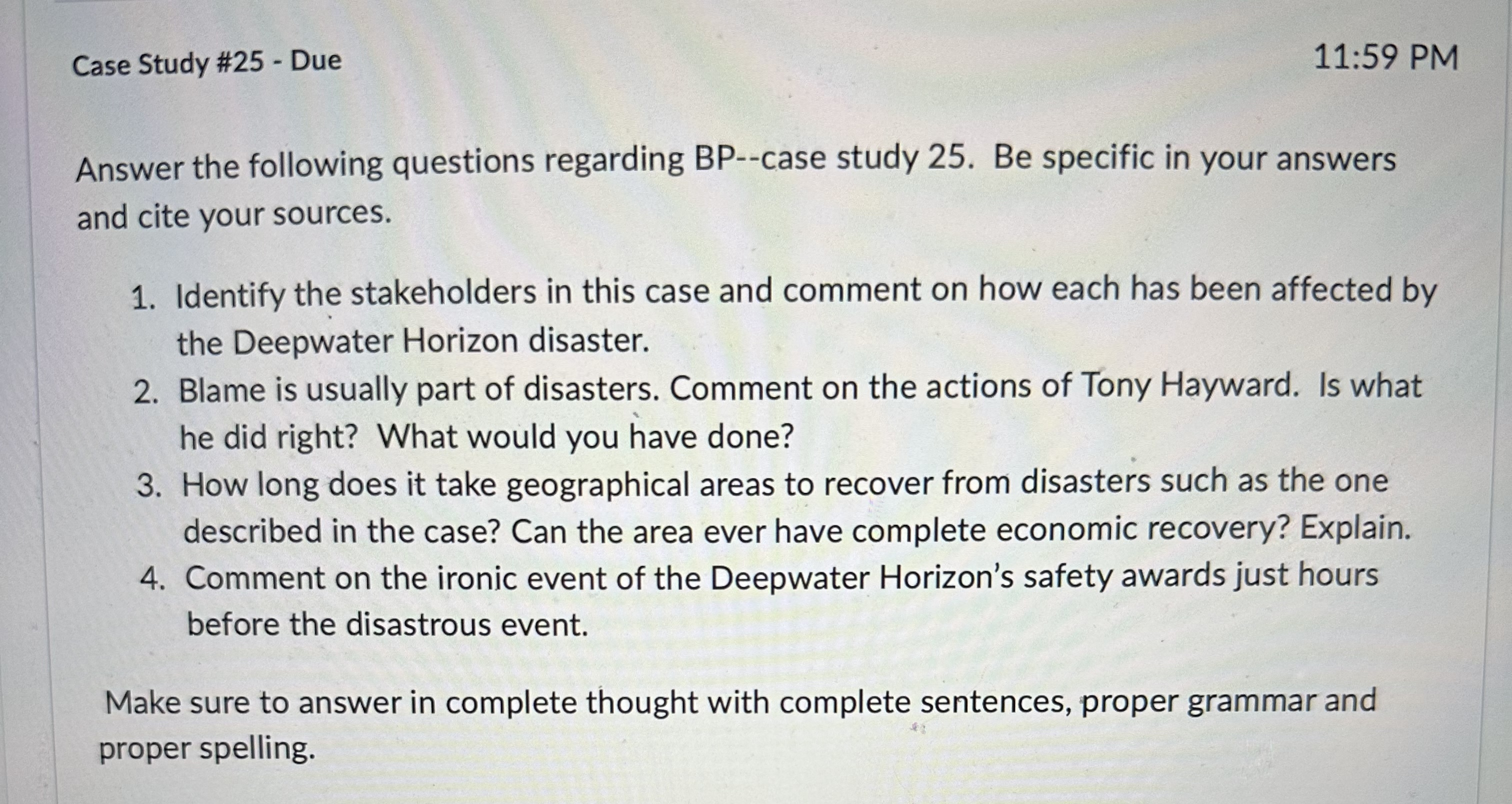 Solved Answer the following questions regarding BP--case | Chegg.com