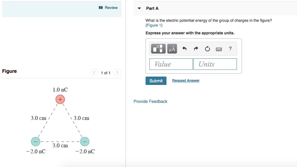 Solved What is the electric potential energy of the group of