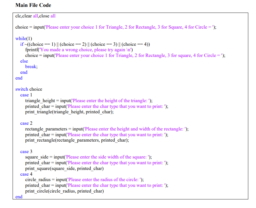 Solved QUESTION You are asked to write program files (a main | Chegg.com