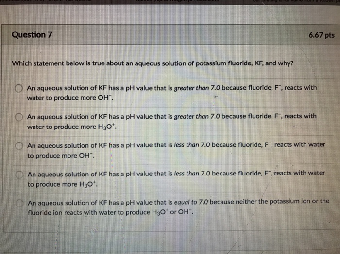 Solved: Which Statement Below Is True About An Aqueous Sol... | Chegg.com