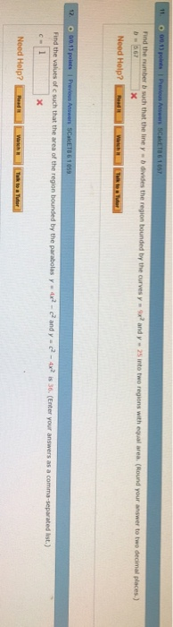 Solved Find The Number B Such That The Line Y- B Divides The | Chegg.com