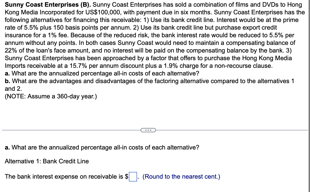 Sunny Coast Enterprises (B). Sunny Coast Enterprises | Chegg.com