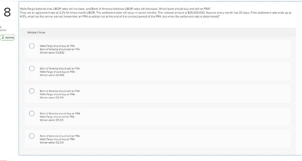 Solved Wells Fargo believes that LIBOR rates will increase,