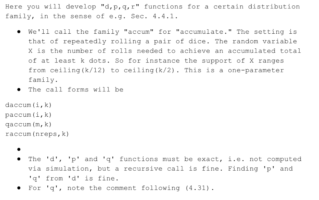 4.3.1 R Functions Relevant functions for a | Chegg.com