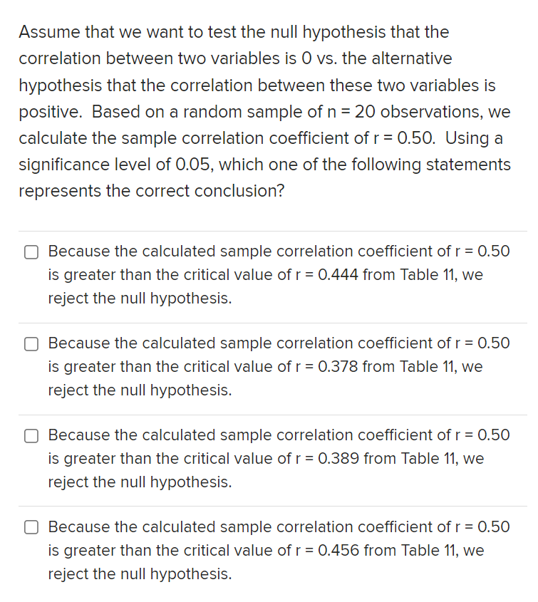 Solved Assume that we want to test the null hypothesis that | Chegg.com