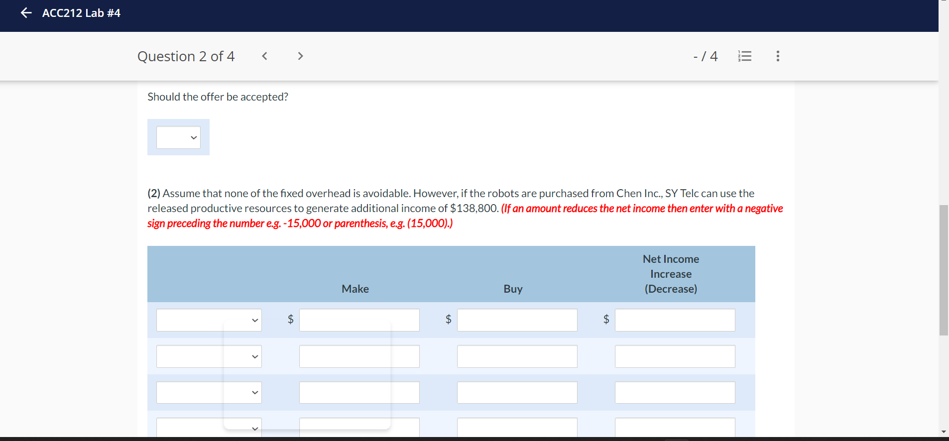 Solved ← ACC212 Lab #4 Question 2 of 4