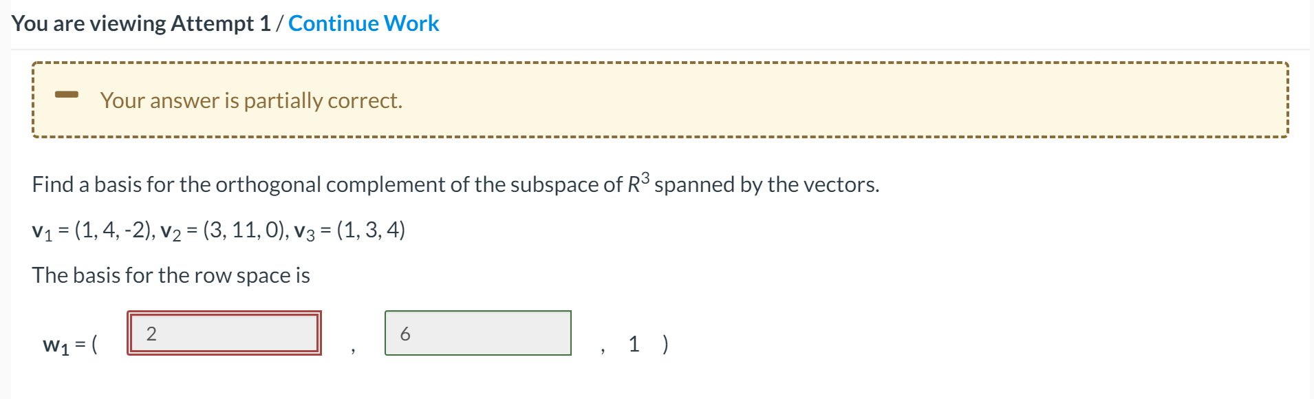 Solved You are viewing Attempt 2 / Continue Work Your answer | Chegg.com
