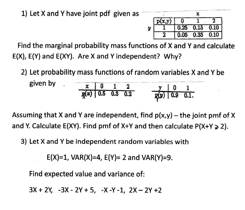 Solved X 1 Let X And Y Have Joint Pdf Given As P X Y 0 Chegg Com