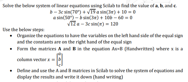 Solved Solve the below system of linear equations using | Chegg.com
