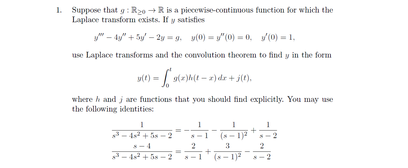 Solved 1. Suppose that g: R20 + R is a piecewise-continuous | Chegg.com