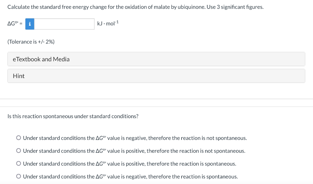 Solved Calculate the standard free energy change for the | Chegg.com