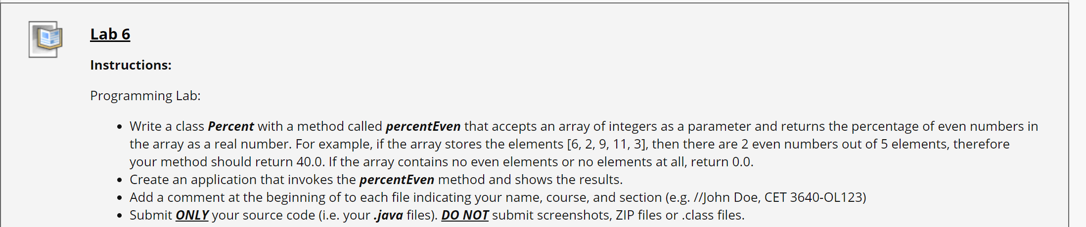 Solved Lab 6 Instructions: Programming Lab: • Write a class | Chegg.com
