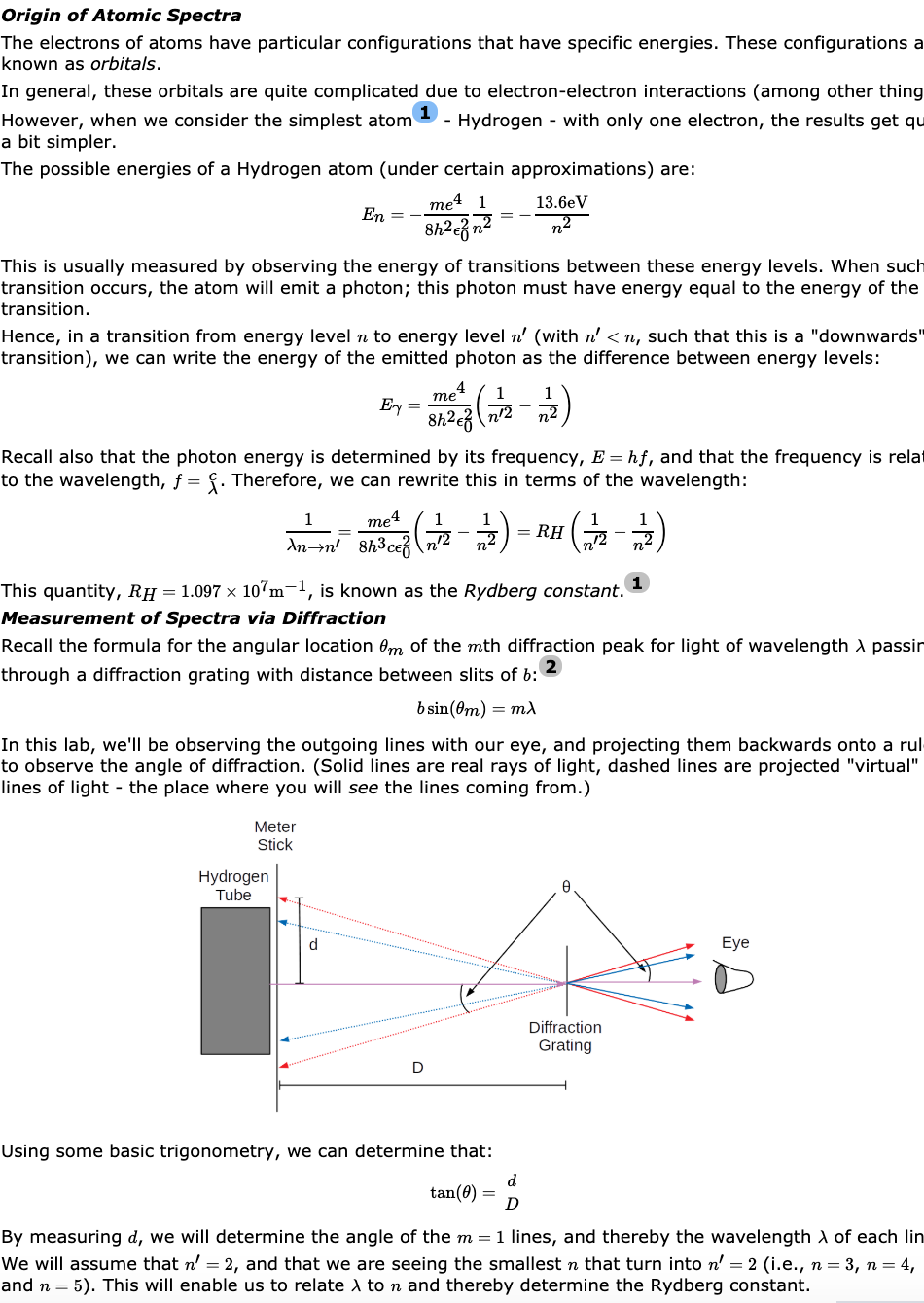 Solved The spectrum described by the Rydberg formula