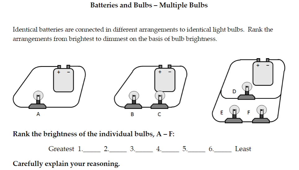 Solved Batteries and Bulbs Multiple Bulbs Identical